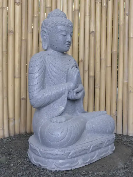 Product image 8 of the product “Seated Buddha, position Dharmachakra, 67 x 47,5 x 98 cm, riverstone grey ”